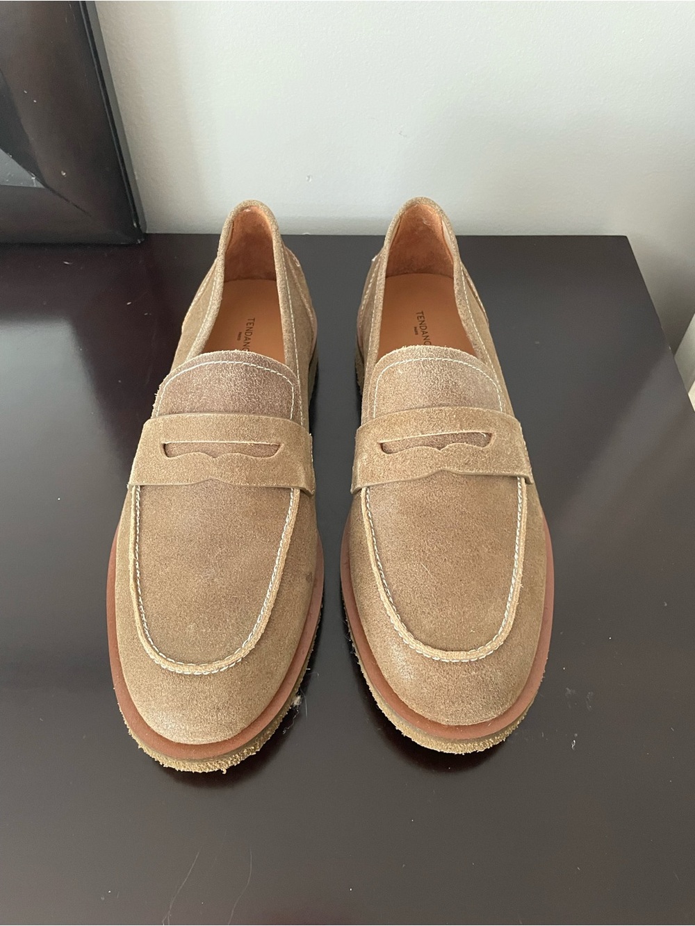 Women’s Suede Penny Loafers in Light Brown